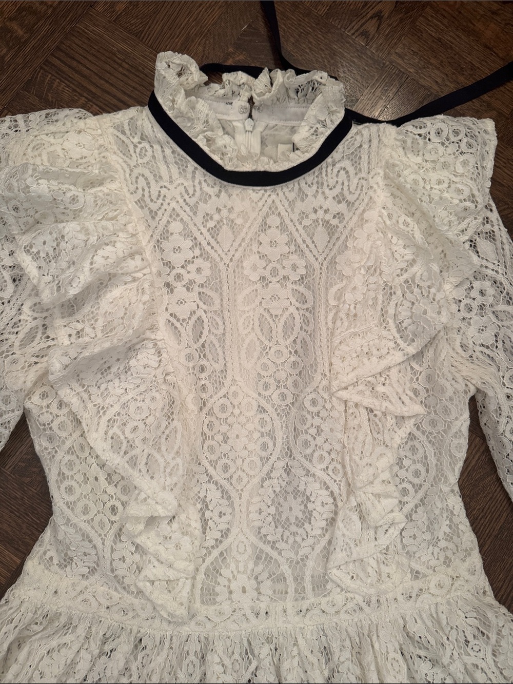 Women’s Lace Long-Sleeve peplum Top size S - Zimmermann style - Picture 2 of 10